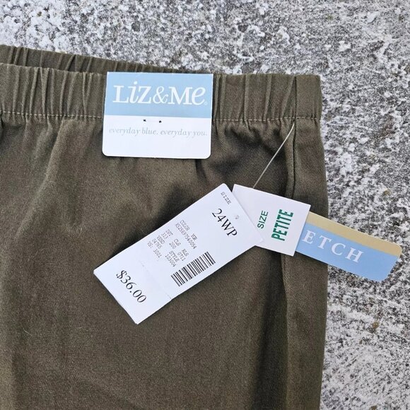 Liz & Me Women Pant Green Stretch Trouser Size 24W Petite NWT $36 - Picture 5 of 9